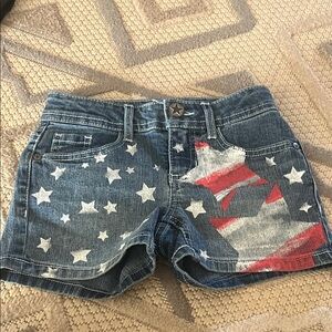 SO Blue and Red Casual Shorts with Star Design